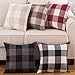 Burlap Farmhouse Decor Buffalo Checkers Plaid Cotton Linen Decorative Throw Pillow Cover Rustic Cushion Cover Pillowcase for Sofa 18 x 18 Inch, Set of 2 (Black/White, 18