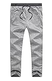 Boy's Slim Fit Skinny Cotton Running Jogger Pants (14 Slim, Light Grey)