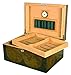 Humidor Supreme Old World Desktop Cigar Humidor - Desktop Cigar Storage with Spanish Cedar Tray & Dividers | Antique Walnut Finish Cigar Box with Humidifier & Glass Hygrometer - Holds 75-100 Cigars