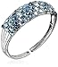 Amazon Collection Sterling Silver Genuine Blue Topaz Tonal Gemstone Open Cuff Bracelet, 7.25