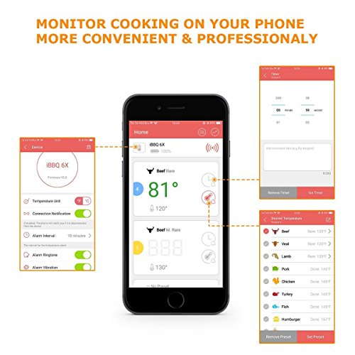 4 Wireless+Thermometer+Grilling+Bluetooth+Barbecue