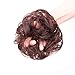 Violet 100% Human Hair Wavy Bun Scrunchie Dark Brown Curly Messy Donut Chignons Hair Piece For Women Updo Ponytail Human Hair Extension(Dark Brown)