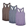 icyzone Dames Sporttop Racerback Fitness Yoga Tank Top Gym Mouwloze Shirt