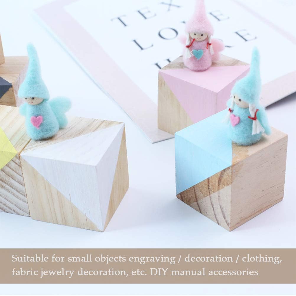3 Inch Wooden Cubes, 6-Pack Unfinished Wood Blocks for Wood Crafts, Small Wooden Cubes, Wood Square Blocks, Great for Baby Showers, Puzzle Making, Crafts, and DIY Projects