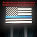 Reflective US Flag Decal Packs with Thin Blue Line for Cars & Trucks, 5 x 3 inch American USA Flag Decal Sticker Honoring Police Law Enforcement Vinyl Window Bumper Tape (5-Pack)