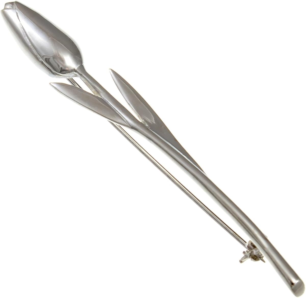 Alexander Castle 925 Sterling Silver Tulip Flower Brooch for Women - 78mm Silver Brooch Pin with Jewellery Gift Box