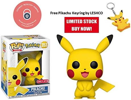 Funko Pokemon Pikachu Exclusive #353 + Free Keyring (Pokemon Pikachu) 2019 Edition