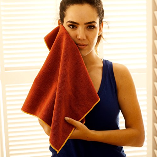 YogaRat Cush Yoga Hand Towel - Ultra-Thick Microfiber Hot Yoga Hand Towels - 600 gsm Ultra Thick for Bikram - 16 x 25 inches