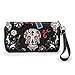 Cowgirl Trendy Western Purse Sugar Skull, Cross Clutch Wallet Day of the Dead Wristlet