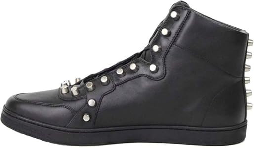 mens black leather high tops