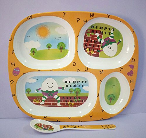 LOLGIFTS Diplomat Royal Humpty Dumpty Melamine 4 section kids plate