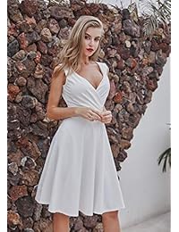 MARI CIAS Vestido de cóctel con cuello en V sin mangas