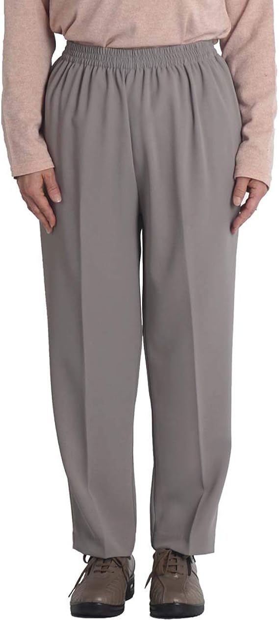 Amazon シニアファッション レディース パンツ スラックス ウエストゴム ゆったり 裾上げ済み 日本製 M股下63 グレー08 ロングパンツ 通販