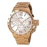 TW STEEL CB163 Stainless Steel Case Canteen Bracelet Silver Dial Rose Gold Watch