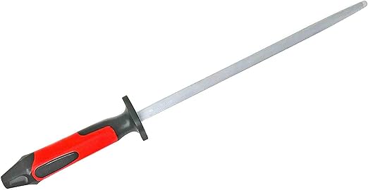 Amazon Com F Dick 2k 10 Round Regular Cut Sharpening Steel German Made Dual Compound Non Slip Handle Ideal For Chefs And Butchers Commercial Grade Knife Sharpener Kitchen Dining