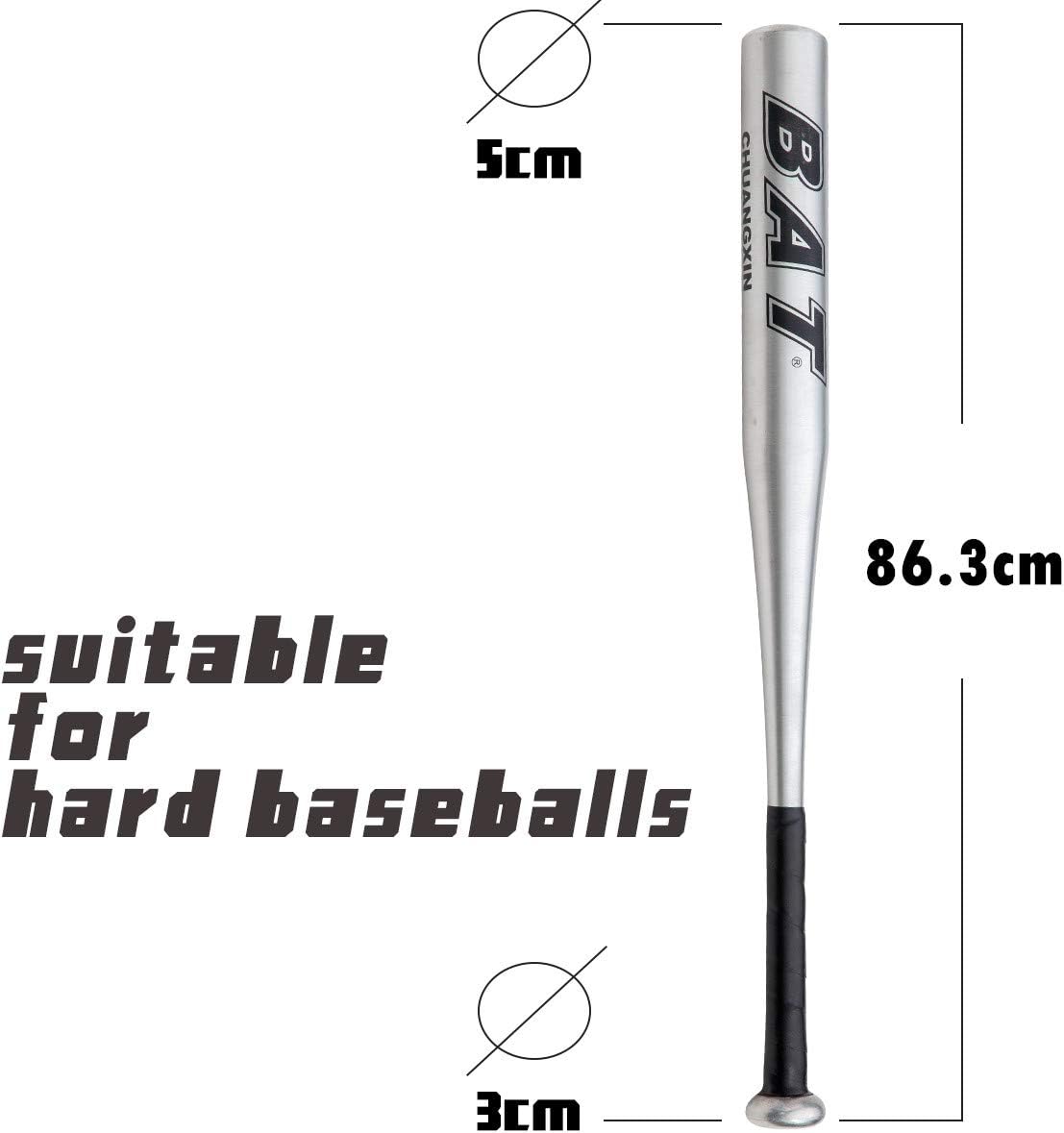 34 Inch Aluminium Baseball Bat Sport Baseball Bat Bar Stick Metal Waterproof Anti Slip Handle Home Protection Silver For Training and Practise - Image 3