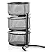 Desk Paper Clip Holder & Office Accessories Organizer - 3 Tier Mesh Swivel Tower Sorter, Black - 2 Pack