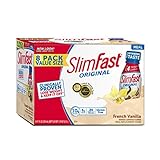 SlimFast Original French Vanilla Shake â€“ Ready to Drink Weight Loss Meal Replacement â€“ 10 of protein â€“  11 fl. oz. Bottle â€“ Pack of 8