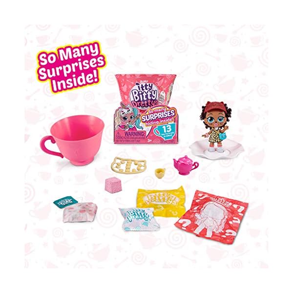 ZURU-ITTY-BITTY-PRETTYS-9701-Small-Tea-Cup-Pink Itty Bitty Prettys Tea Party Little Teacup Doll Assortment, Series 1 Small Tea Cup (Includes 12 Surprises!)