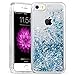 iPhone 5 5S SE Case, Caka iPhone SE Glitter Case Luxury Fashion Bling Flowing Liquid Floating Sparkle Glitter Soft TPU Case for iPhone 5 5S SE (Blue)