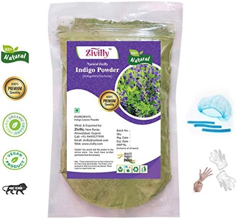 Zivilly Natural Indigo Indigofera Tinctoria Powder (227 g/0.5 lb/08 Oz)