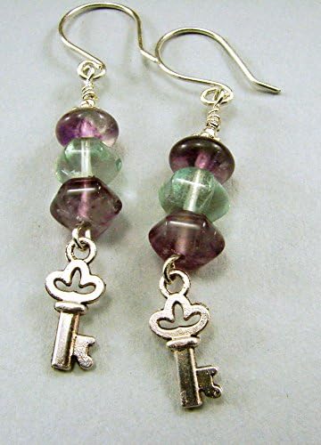 Rainbow Flourite and Sterling Silver Earrings