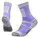 YUEDGE Women's Outdoor Hiking Socks Moisture Wicking Cotton Cushioned Crew Athletic Socks Padded Boot Socks For Women Size 6-9, Mulitcolor, 5 Pairs