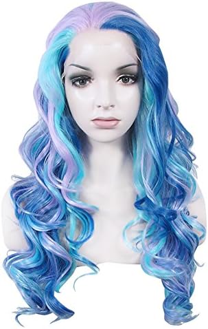 New Color!lace Wig Long Wave Heat Resistant Synthetic Lace Front Wig Multicolor
