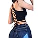 Women's Sexy Sleeveless Strap Lace Up Criss Cross Casual Cami Tank Crop Top Black