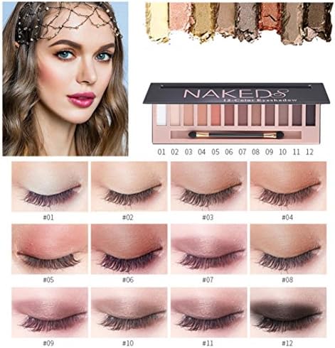 Cosmetic Makeup Shimmer Matte Naked 12 Colors Eyeshadow Palette Sombras by DMZing (ES-01)