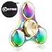 InTree Fidget Spinner Rainbow, Super Fast 6 - 8 Minutes Spin, Metal Tri-Spinner EDC Hand Finger Spinner with Case
