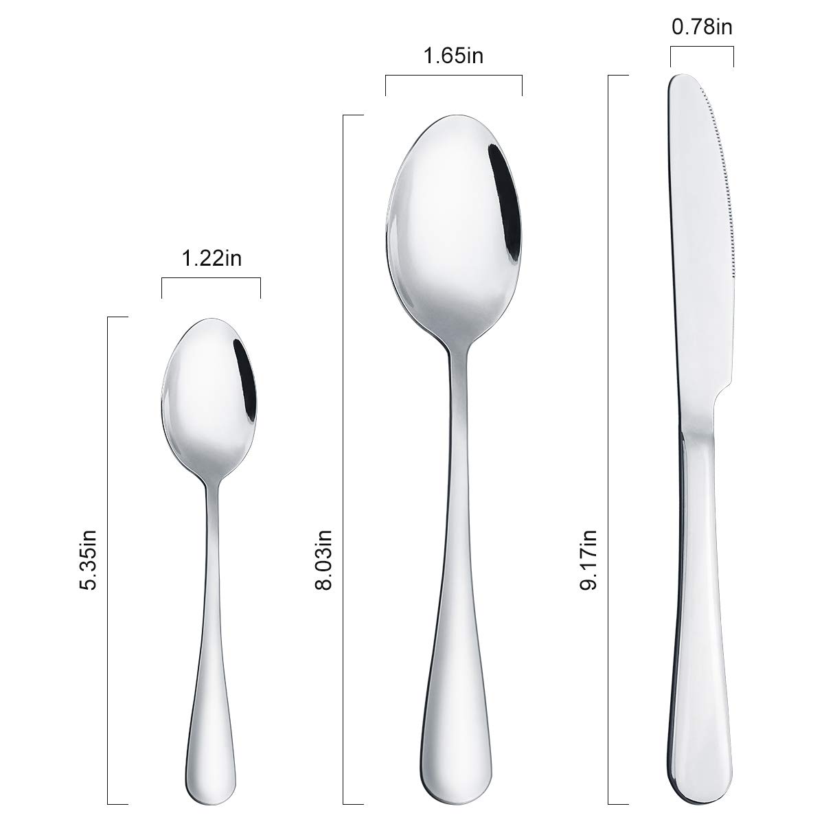 Hippih Food Grade Stainless Steel Flatware 20 Piece Anti-Scald Metal Cutlery Set