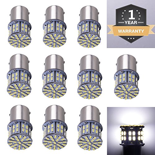 Cargo LED 10 Pcs Extremely Super Bright 1156 1141 1003 1073 BA15S 7506 LED 50 SMD 3014 Replacement Light Bulbs For RV Indoor lights 6000K Xenon White