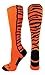 Crazy Socks with Safari Tiger Stripes Over the Calf Socks (Orange/Black, Medium)
