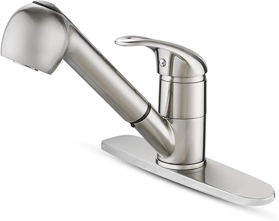 Rovate Commercial Brass Kitchen Sink Faucet With Deck Plate