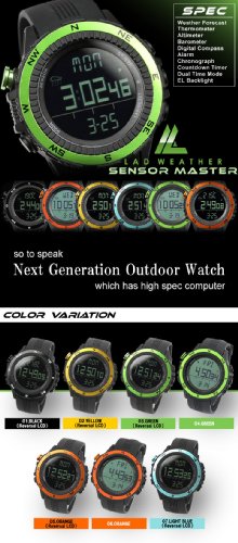 LAD-WEATHER Altimeter Barometer Compass Sensor Watch Thermometer Weather Monitor Climbing Trekking Camping Hiking Outdoor Sports Watches - Thumbnail 2