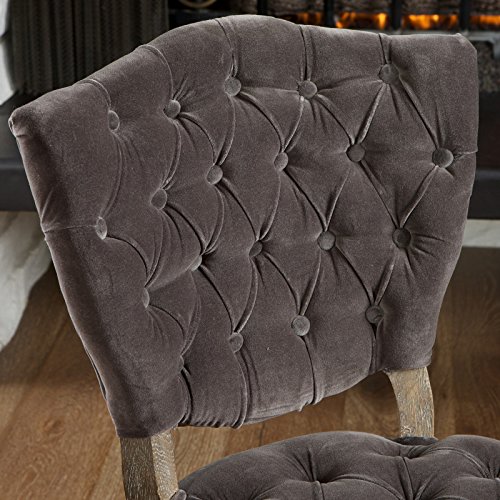 Best Selling Lane Tufted Fabric Dining Chair, Charcoal, Set of 2