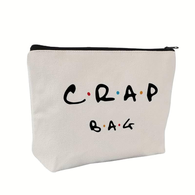Vibrant Friends Theme Reusable Makeup Crap Bag - Cosmetic Bags with Water-Resistant Lining, Durable Zipper