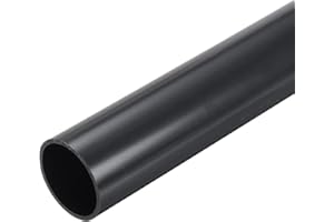 MECCANIXITY 1.5 Inch PVC Rigid Tube Round Pipe 34.2mm ID 38mm OD 12" High Impact for Water Pipe, Aquarium, Fish Tank, Greenhouse Garden, Deep Grey