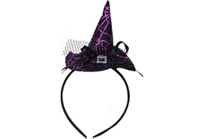 Mini Halloween Hair Hoop for Kids Unisex Boys Girls Party Supply Head Wear Bow Headband Accessories (Purple Spider Web)