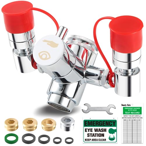 Eye Wash Station with MultiAngle Rotating,Faucet Mounted Emergency Eye