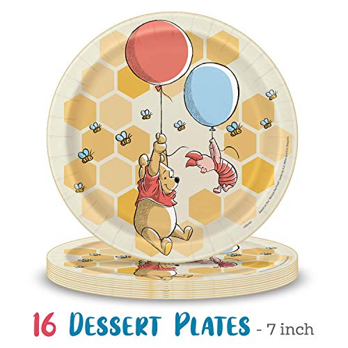Winnie The Pooh Party Supplies 16 Servings Large Plates, Dessert
