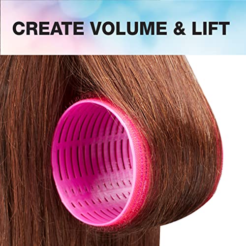 Conair Self Grip Extra Large Hair Rollers, Hair Curlers, Self Grip Hair Rollers, Hot Pink, 9
