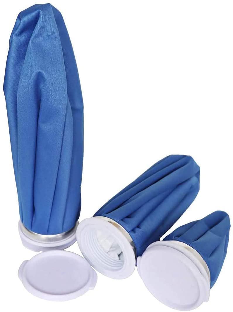 VSPORTS Ice Bags for Injuries Reusable Fillable No Leak Hot Cold Water Ice Bag Pack for Injury Knee Fever Back Shoulder Elbow Ankle Pain Relief Small Large 11 9 6 Inches 3 Pack