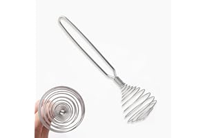 Juxtapiq 1 Pcs Stainless Steel Balloon Egg Beater,8-inch Spring Coil Egg Beater,Spring Whisk,Gravy Hand Blender for Stirring,