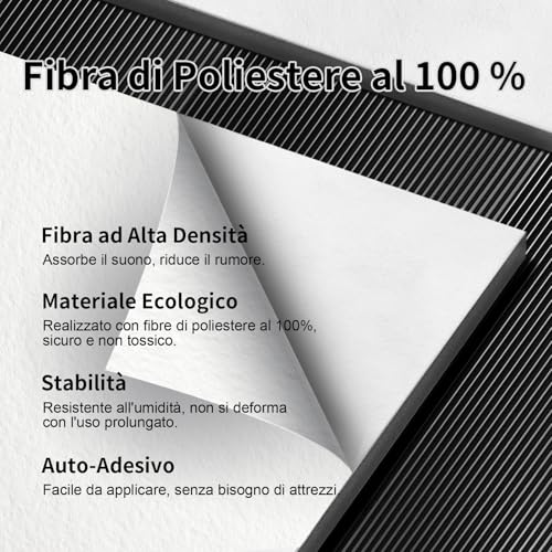 Sonuvia 36 Pieces Square Self-Adhesive Soundproofing Panels, Room Soundproofing, 3.24㎡ Cover, High Density 230 kg/m³ NRC 0.95, Decorative Sound Absorbing Panels, for Walls and Doors, Games Room