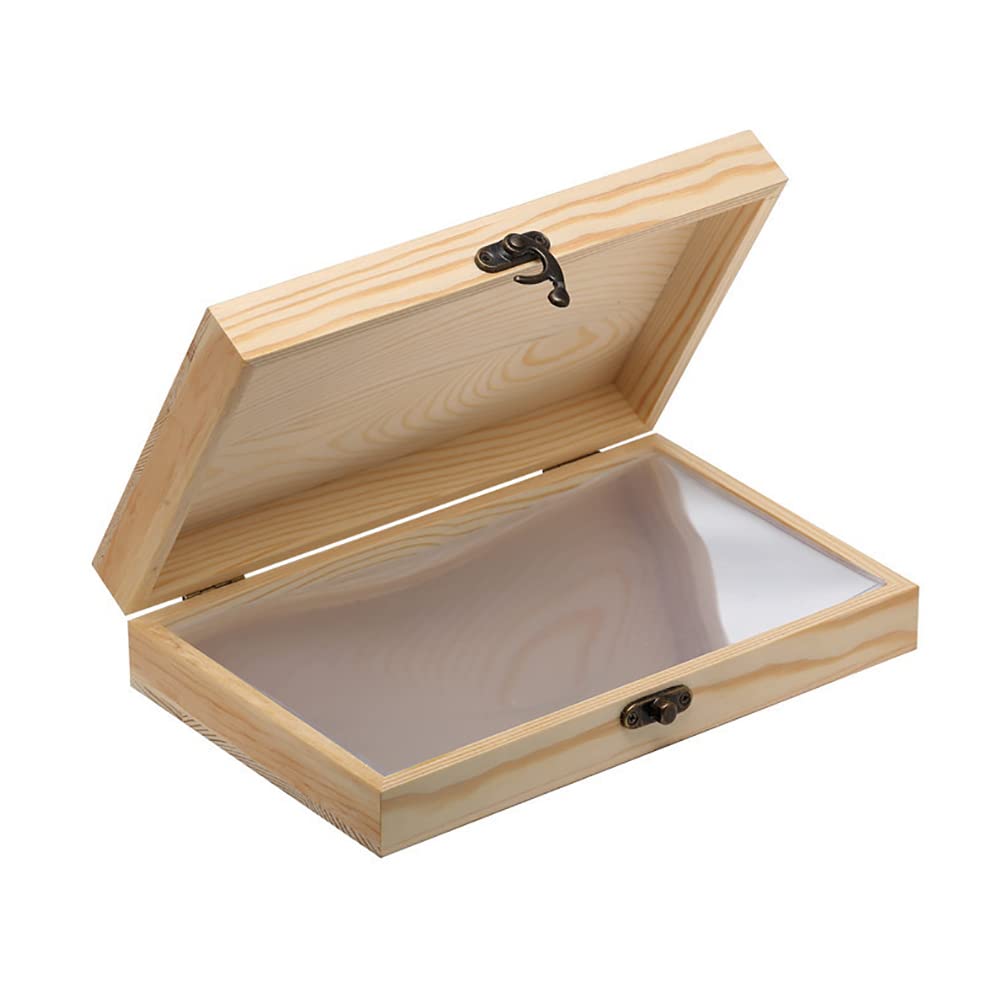 Tiardey 20 Pcs Wooden Coin Storage Box Paper Money Holder Case with 20 Pockets for Paper Money Protection Box for Collectors