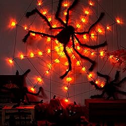 kemooie 120 Led 4.92FT Giant Spider Web Lights with