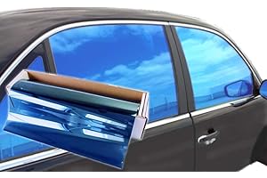 JNK NETWORKS Reflective Car Window Tint Film - One Way Window Mirror Glass Shield Automotive Tinting Sun Blocking Anti UV Heat Control for Car SUV Truck Tractor Boat House Blue 40 Inches x 10 Feet