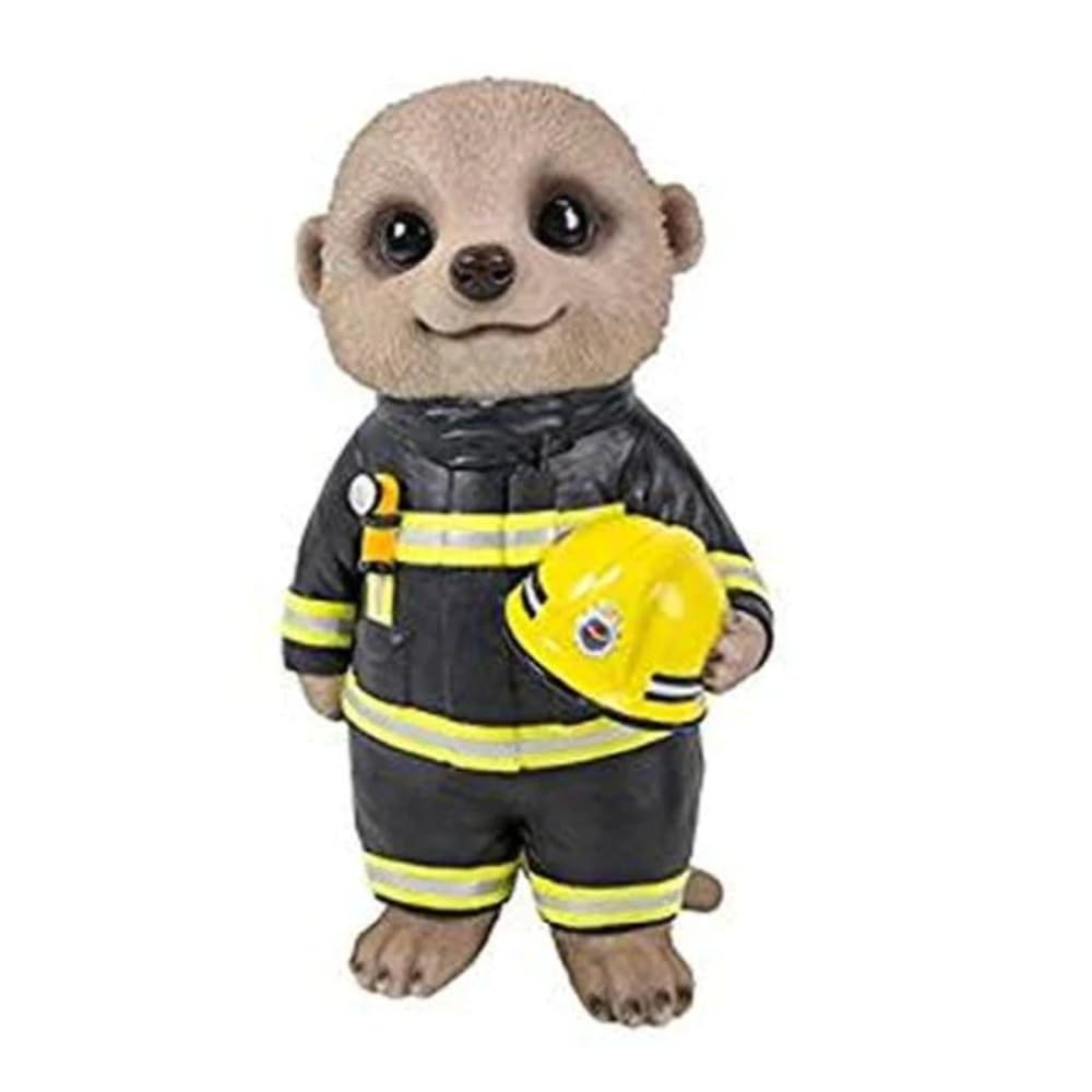 Vivid Arts - Fireman Baby Meerkat Home or Garden Decoration (XMK-2327-D)